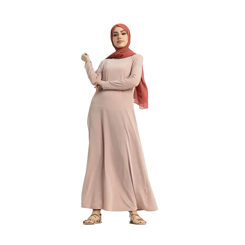 baby pink jersey abaya picture 2