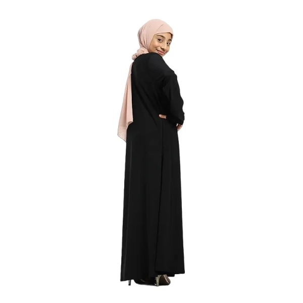 Girls Black Jersey Abaya