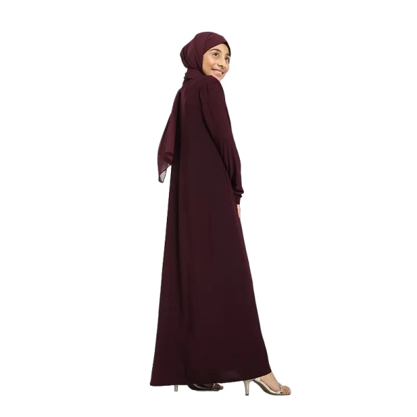 Plum Muslim Girl Jersey Abaya