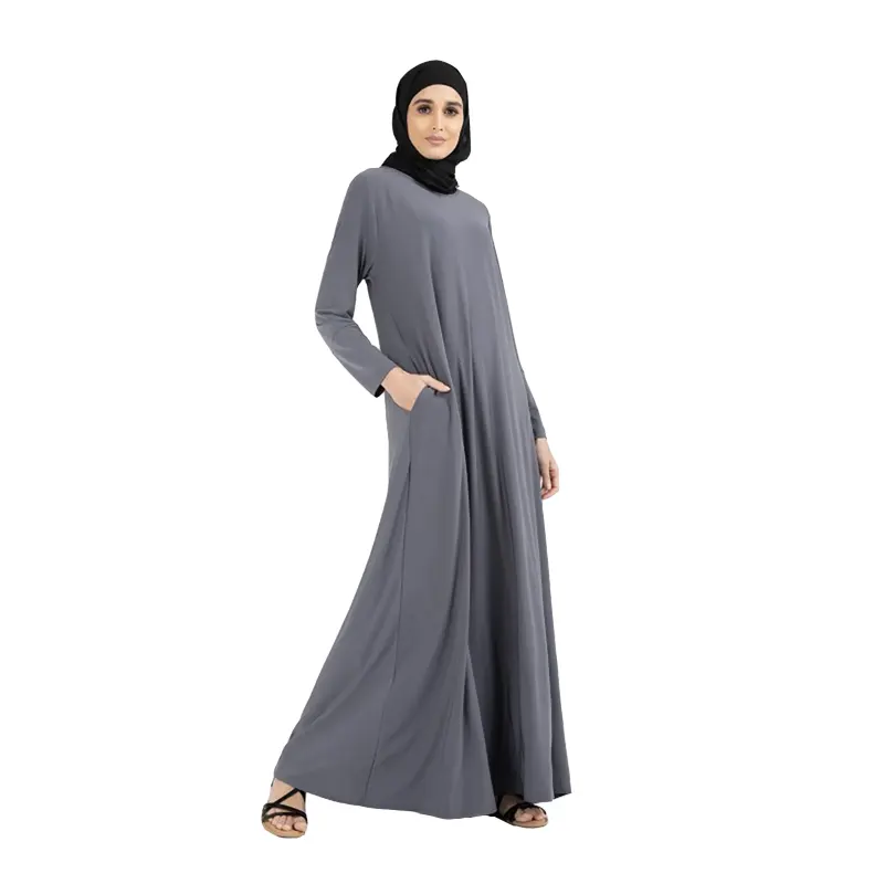 grey jersey abaya picture 1