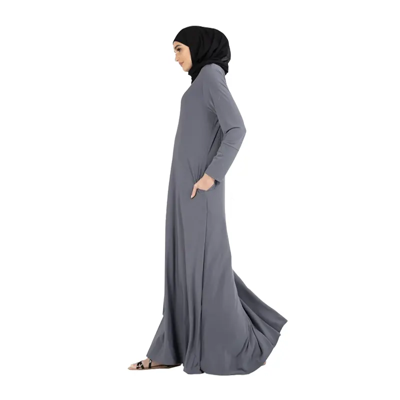 grey jersey abaya picture 2