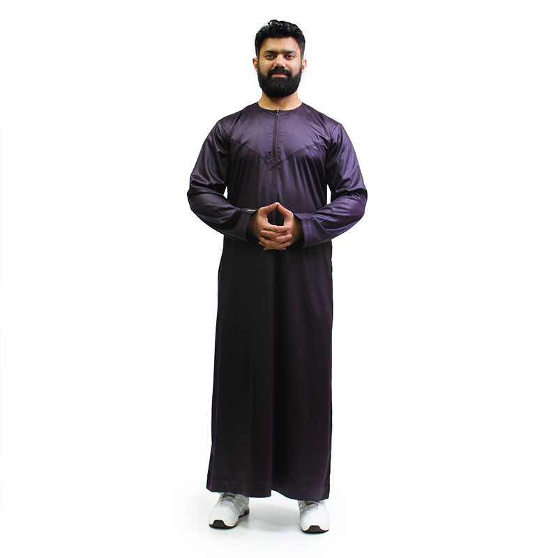 Omani Satin Dark Purple Thobe