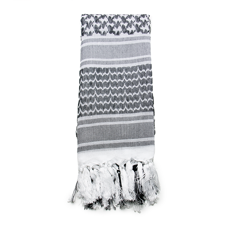 White and Black Arab Shemagh Scarf