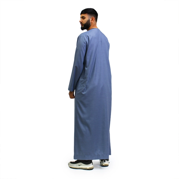 Omani denim blue men’s Islamic thobe