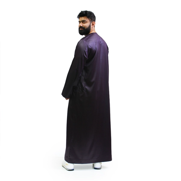 dark purple Satin Omani Thobe.