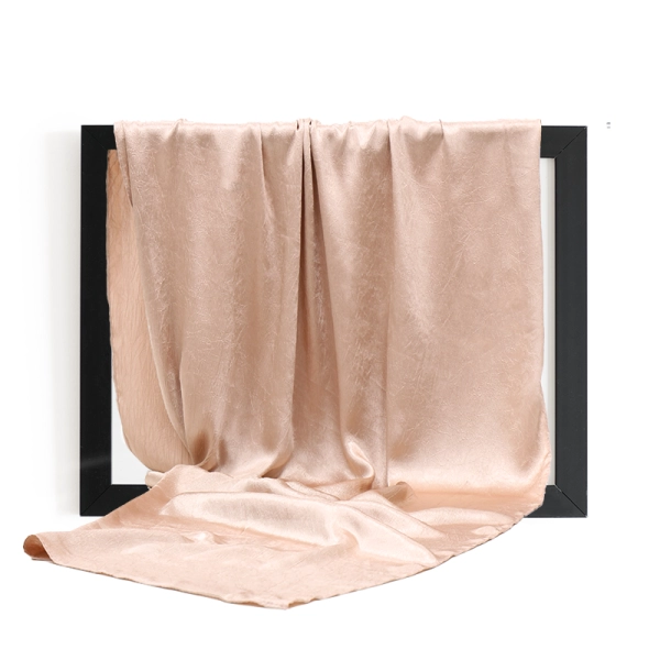 Nude Textured Silk Hijab Muslim Scarf