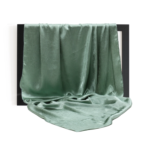 Sage Green Textured Silk Hijab Muslim Scarf