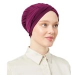 Maroon Pre-Tied Instant Turban Scarf for