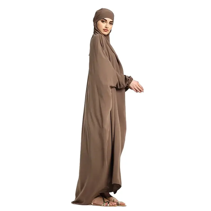 mocha one-piece free-size Jilbab.