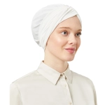 Cream Pre-Tied Instant Turban Scarf for Women