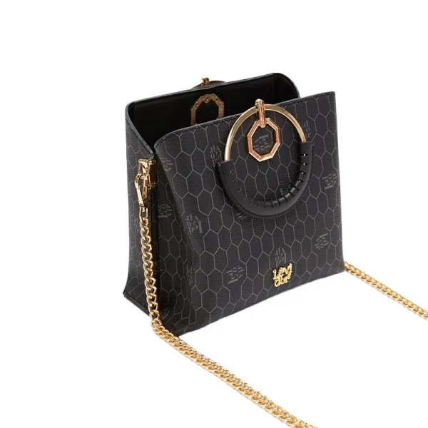 Women’s Black Patterned Luxury Hand Bag