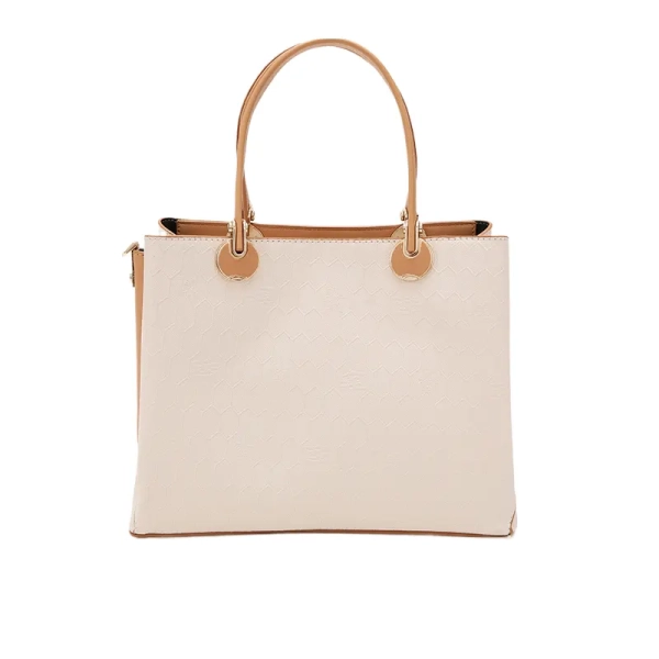 Cream Medium Top Handle Tote Bag