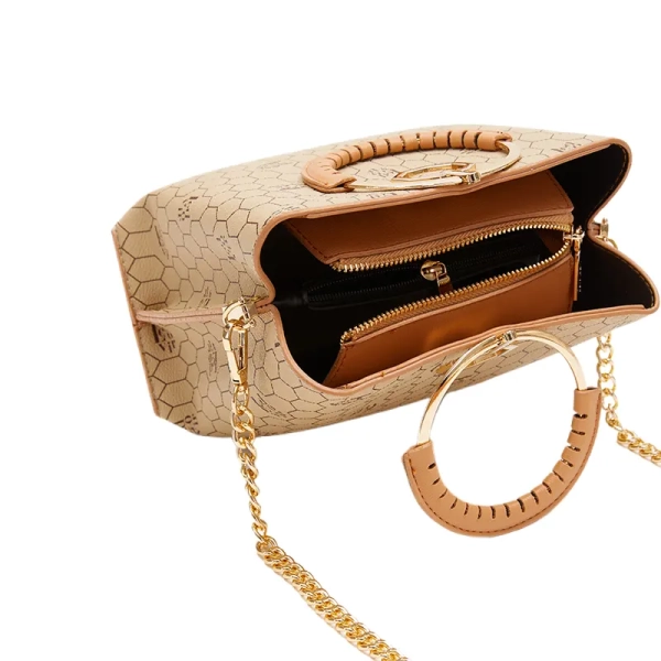 luxurious Levidor beige patterned handbag