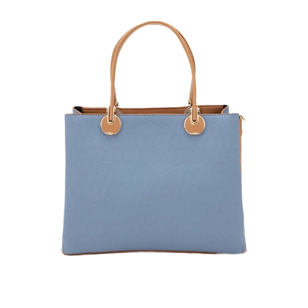 Light Blue Medium Top Handle Tote Bag