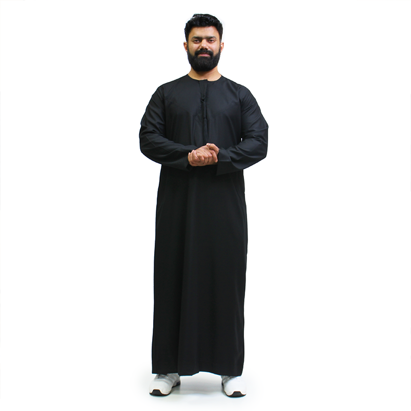 Omani Tassel Black Thobe
