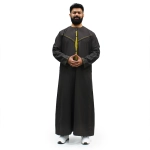 Omani Yellow Tassel Black Thobe