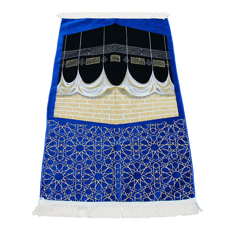 Blue Kaaba Print Design Prayer Mat Online