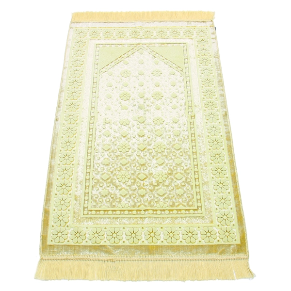 Gold Begum Design Muslim Prayer Rug