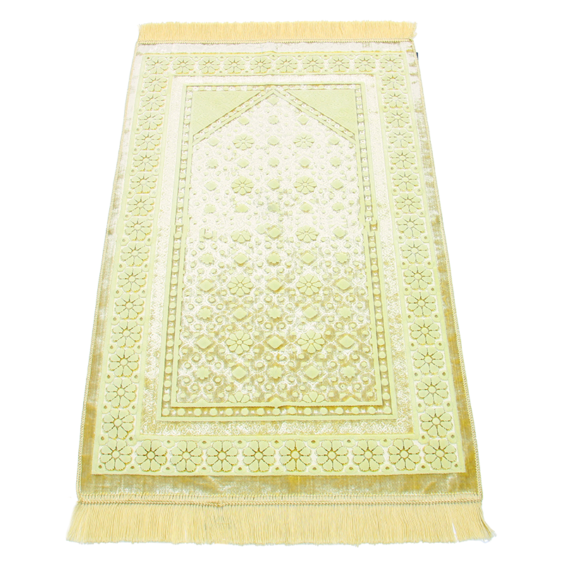 Gold Begum Design Muslim Prayer Rug