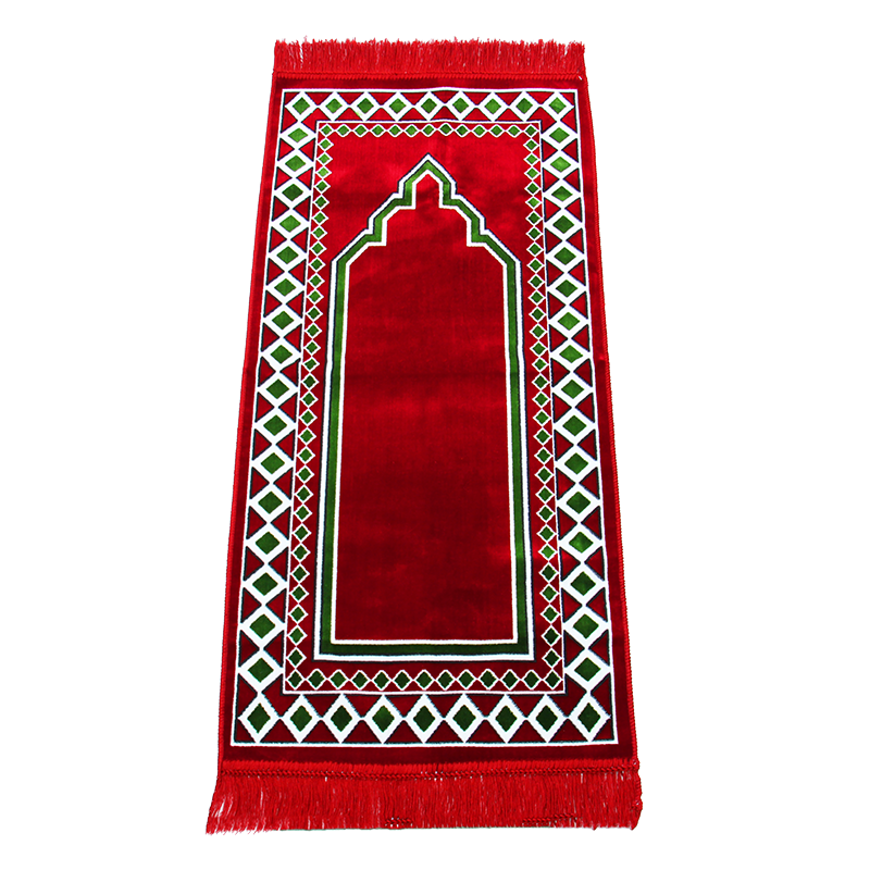 Red & White Design Muslim Prayer Rug