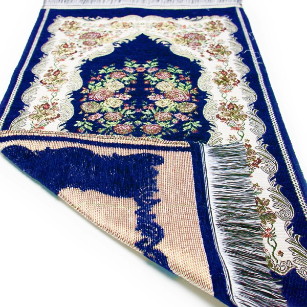 Blue and White Muslim Kids Prayer Rug