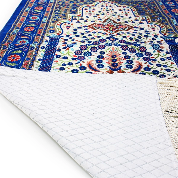 Blue Traditional Design Muslim Prayer Mat