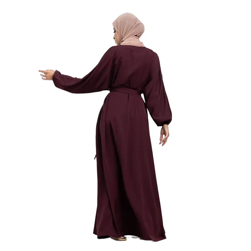 basic Muslim prayer abaya in plum