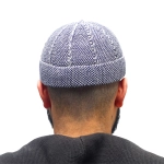 Navy Two Tone Prayer Cap for Muslim Men