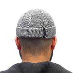 Black Two Tone Prayer Cap for Muslim Men