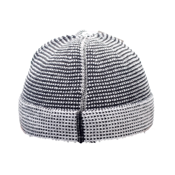 Men’s Two Tone Light Grey Checkered Kufi