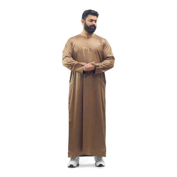 Brown Satin Omani Thobe