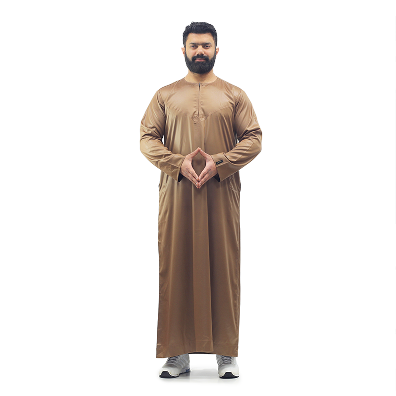 Omani Satin Brown Thobe