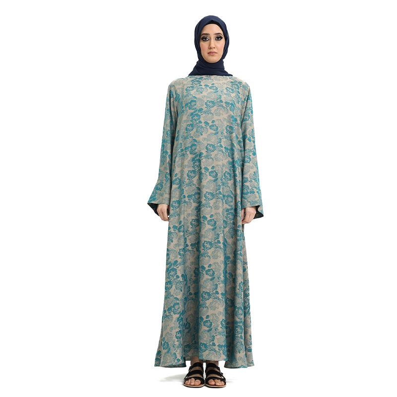 Women's Floral Green Abaya