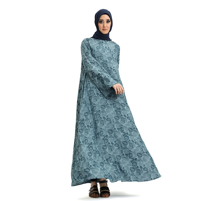 Floral Turquoise Muslim Abaya