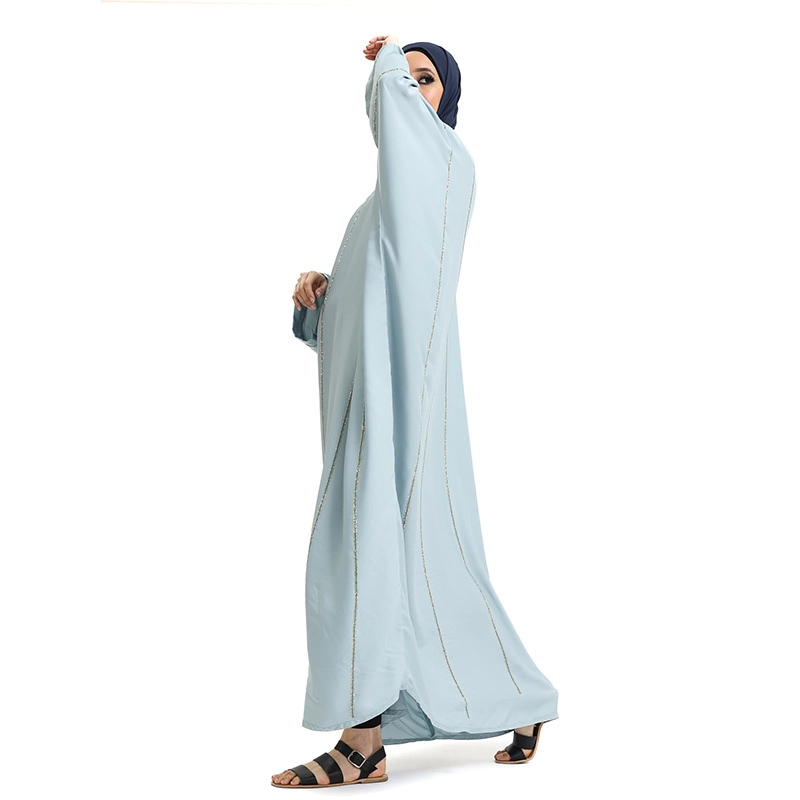 Batwing Sky Blue Muslim Abaya