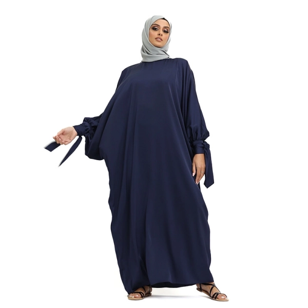 Women's Cuff Sleeve Batwing Navy Abaya