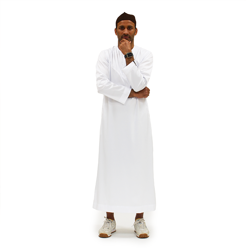 Omani Satin White Men Thobe