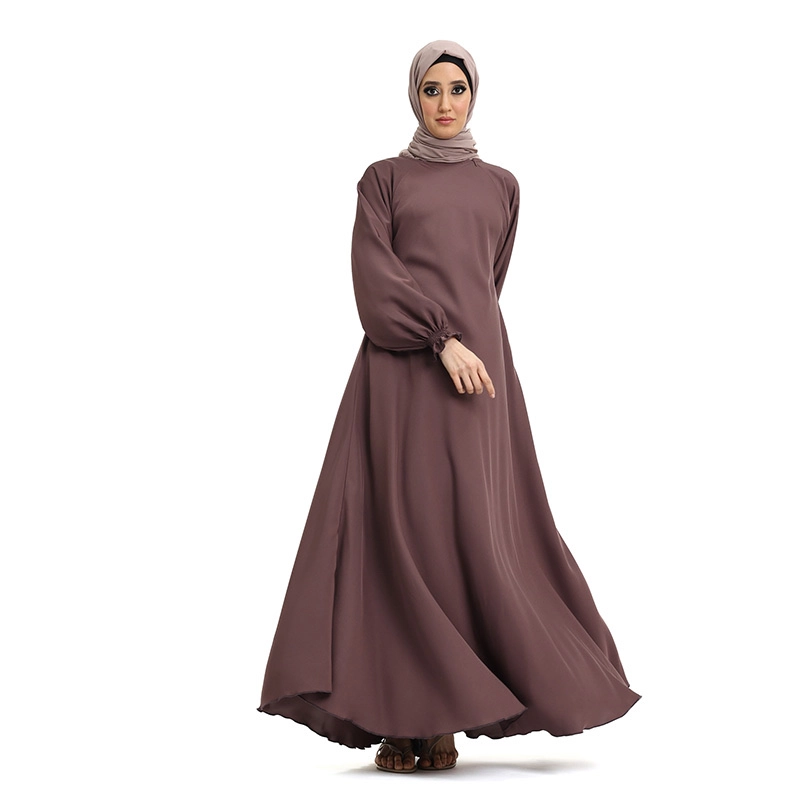 mauve Nida fabric abaya
