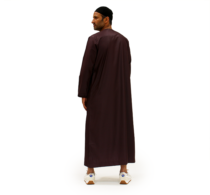 maroon Omani tasseled men’s Islamic thobe
