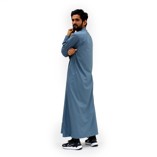 blue collared men's Muslim thobe