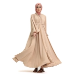 Amira Beaded Belted Nude Abaya