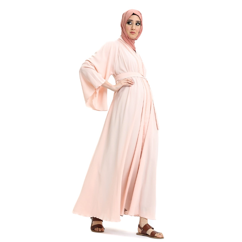 Belted Baby Pink Abaya