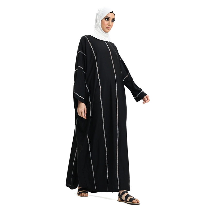 Batwing Black Muslim Abaya
