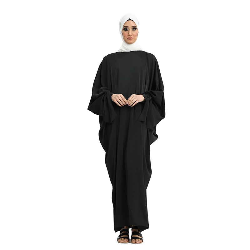Women's Cuff Sleeve Batwing Black Abaya