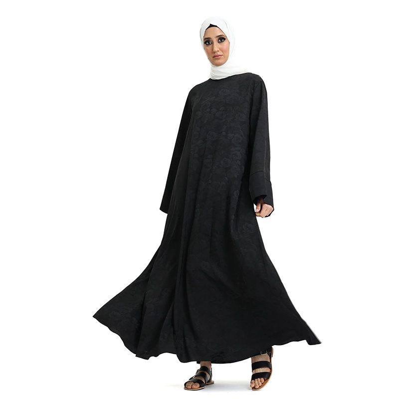 Women's Black Floral Abaya