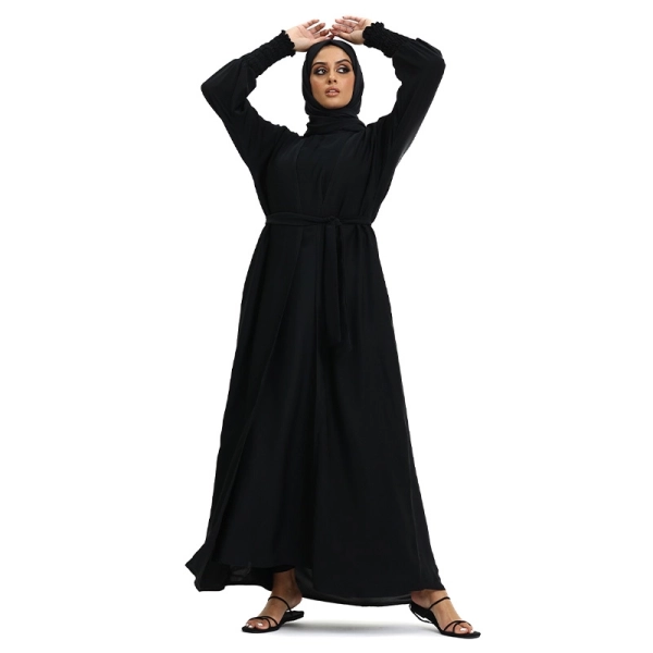 Black Elasticated Sleeved Kimono