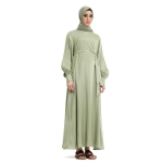 Moonlight Belted Pistachio Abaya Dress