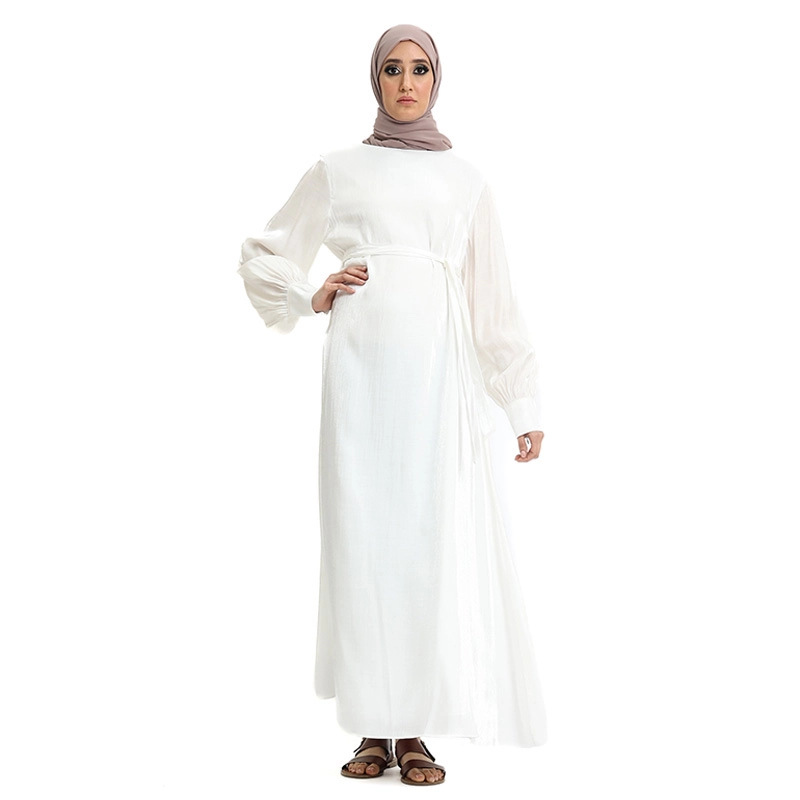 Pearl White Abaya Dress