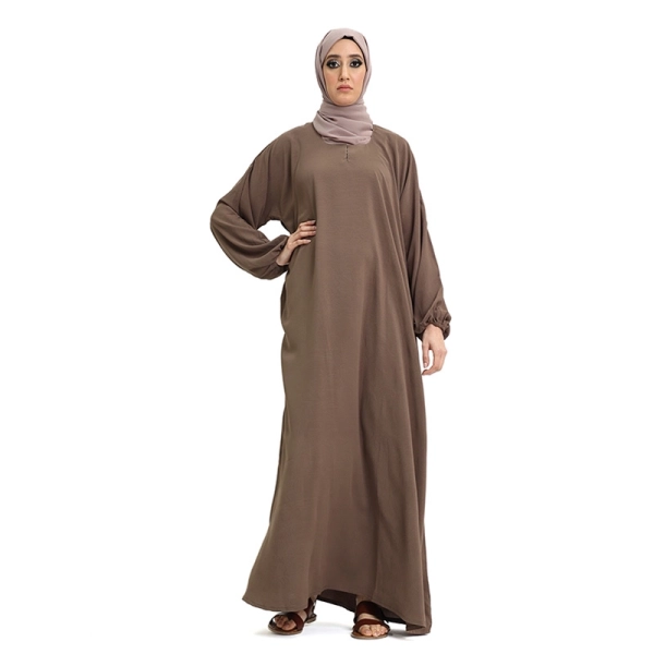 Light Brown elasticated Abaya Online