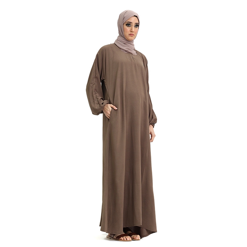 Light Brown Elasticated Abaya